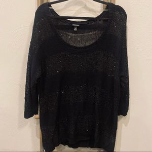 Torrid Sheer Sequin Striped Sweater